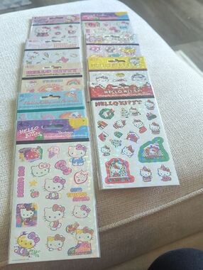 Hello Kitty Assorted Sticker Bundle - Pink, Yellow, Blue Accents